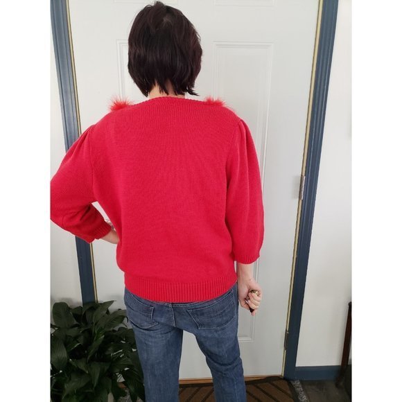 Vintage 90s Feather Collar Sweater - Picture 3 of 3